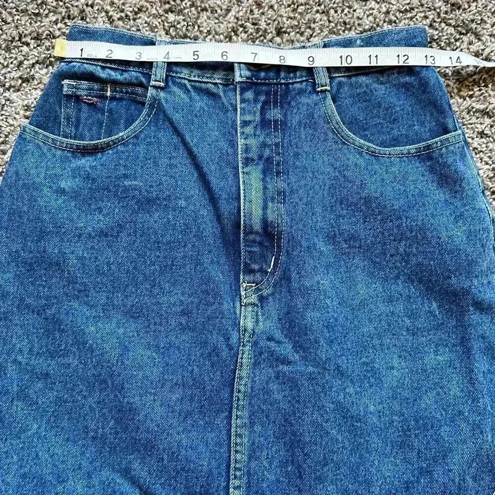 Vintage Cowboy Chic  80’s Blue Acid Washed Jean Mini‎ Skirt - Picture 9 of 12